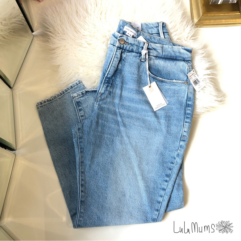 GOOD AMERICAN NWT Good Girlfriend High Denim Jeans NEW With Tags - Picture 3 of 16